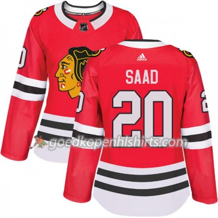 Chicago Blackhawks Brandon Saad 20 Adidas 2017-2018 Rood Authentic Shirt - Dames